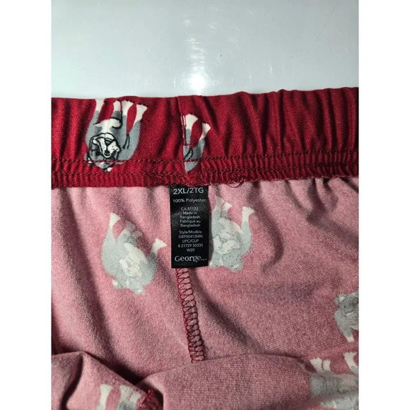 Men's Red Bulldog Print Lounge Pants Pajama Bottoms Sleepwear 2XL/2TG - Picture 3 of 4